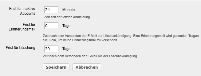 Löschfristen anpassen: Workflow Benutzeraccount löschen in der OPAL Lernplattform von BPS System