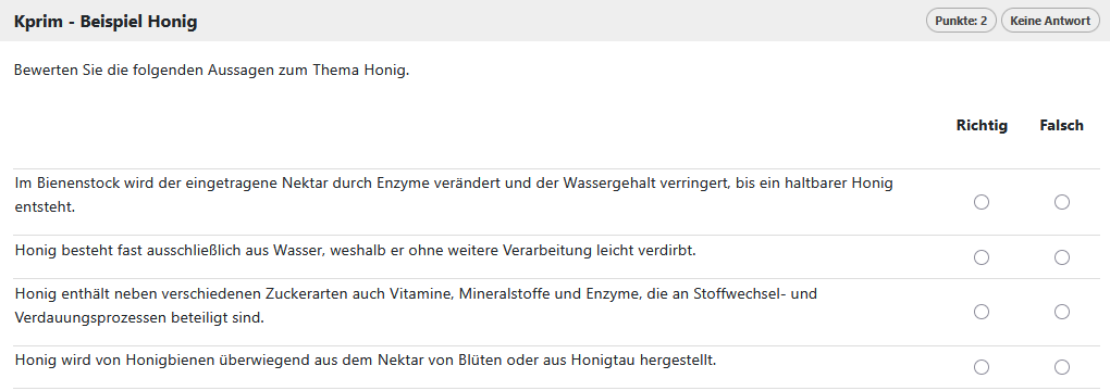 Kprim Beispielaufgabe in ONYX Prüfungsplattform