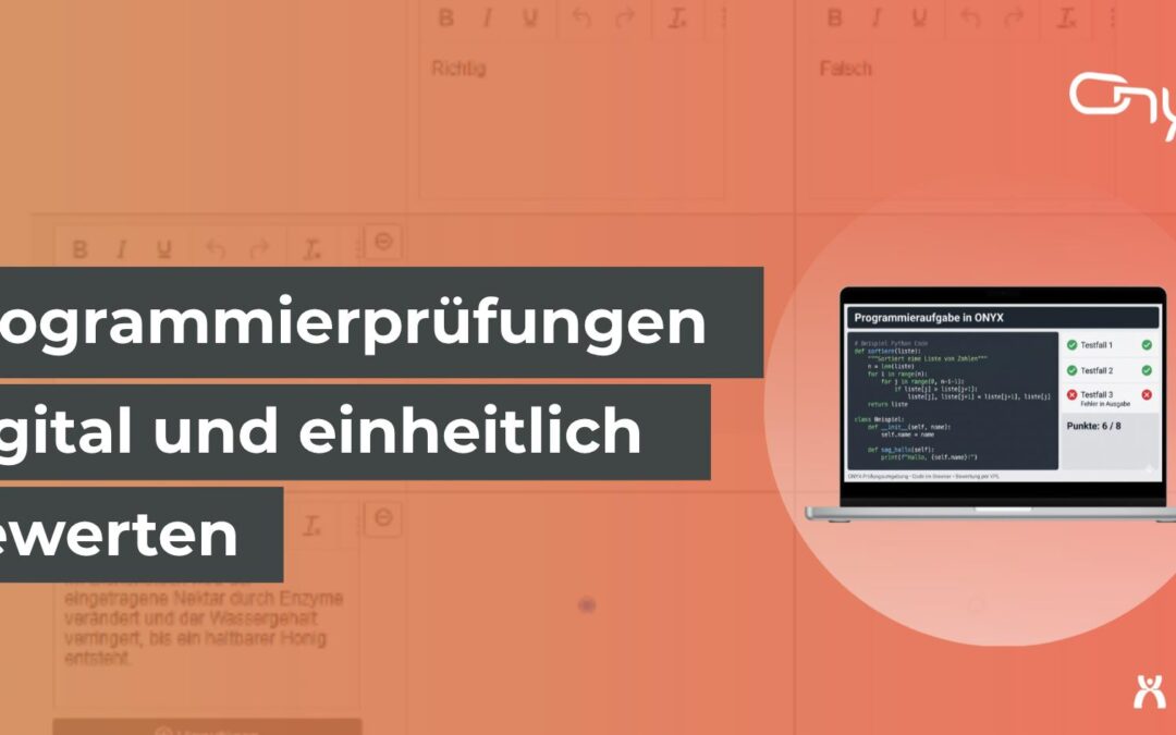 Programmieraufgabe in ONYX: Code automatisch bewerten
