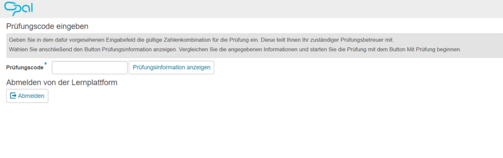 Rückkehr zur Prüfungscode-Seite nach Abschluss der betrugssicheren Online-Prüfung